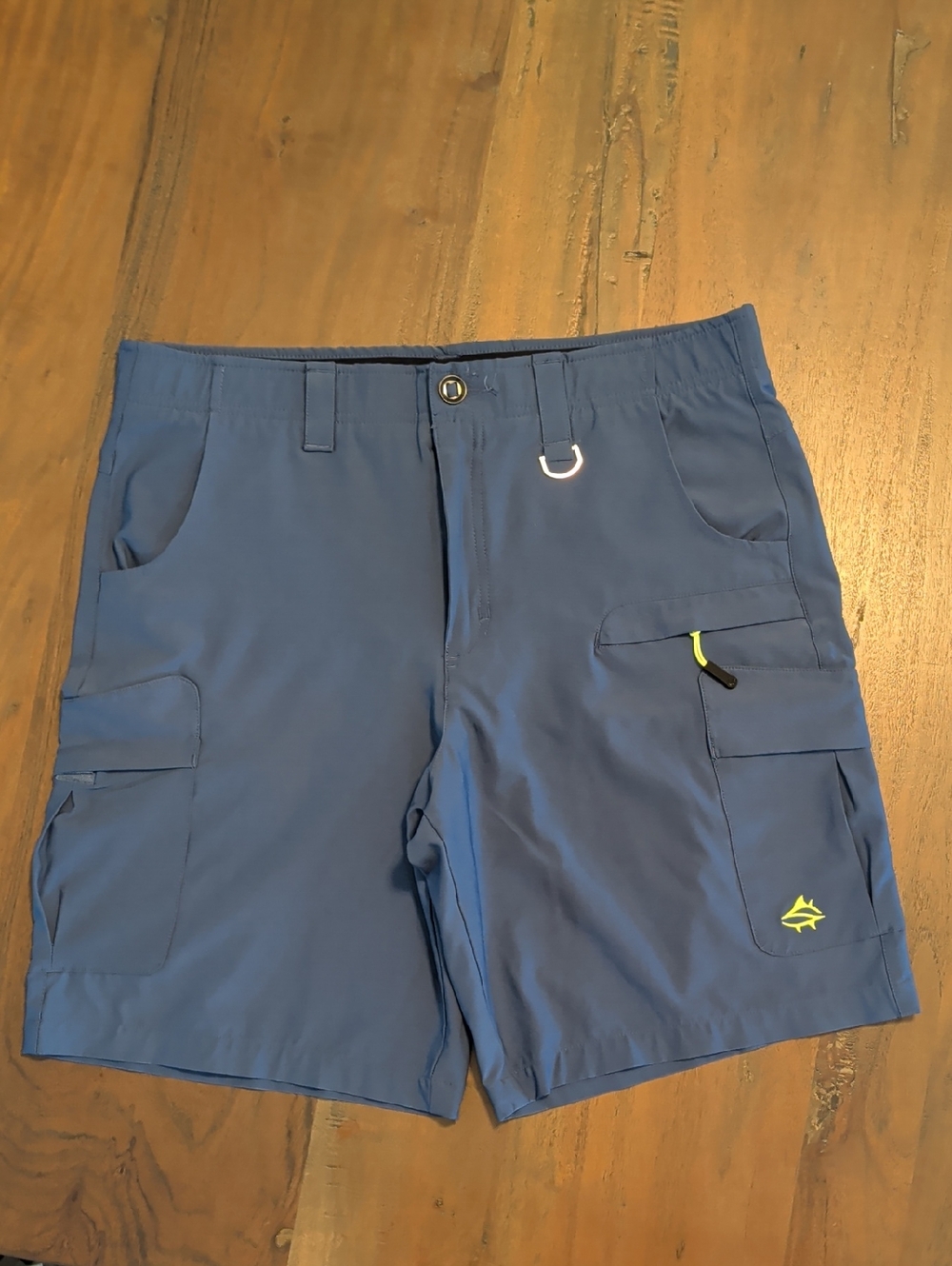 Loco Skailz Steel Blue Gray Hybrid Performance Cargo Shorts 36 Like New